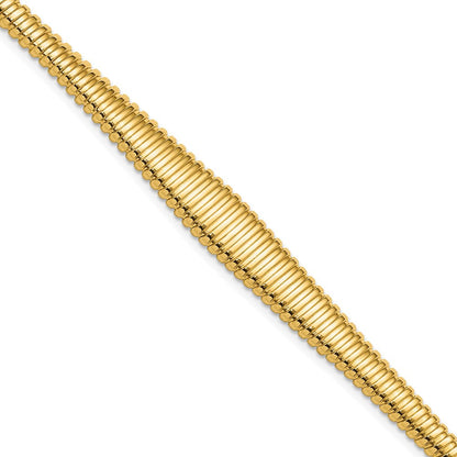 14K Gelbgold Poliert Ridged Abgestuft Armband