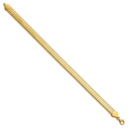 14K Gelbgold Poliert Ridged Armband