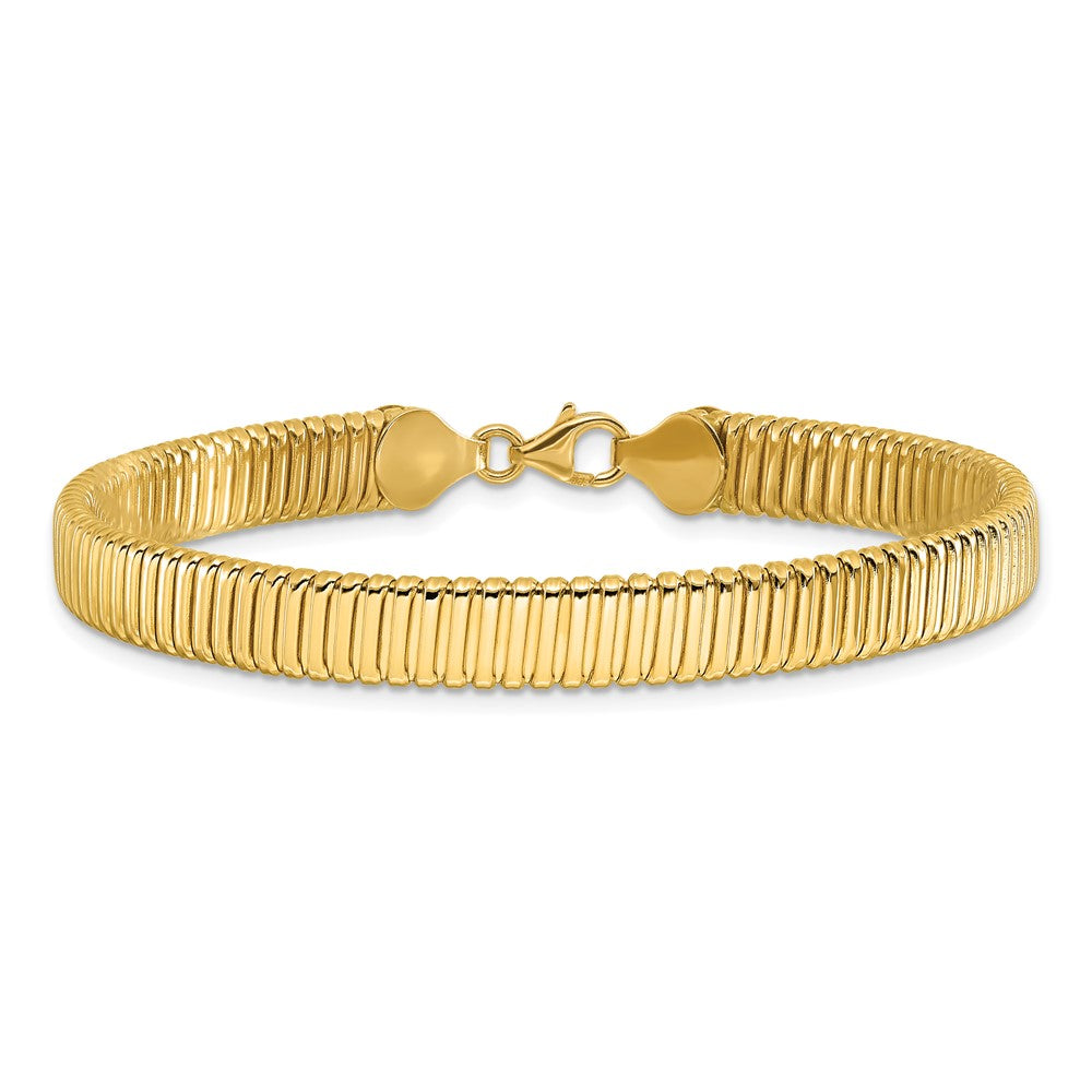 14K Gelbgold Poliert Ridged Armband