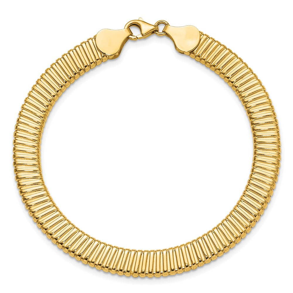 14K Gelbgold Poliert Ridged Armband