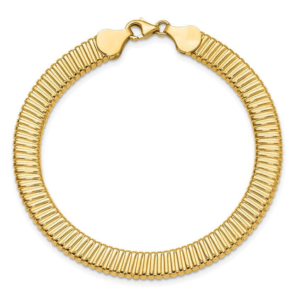 14K Gelbgold Poliert Ridged Armband