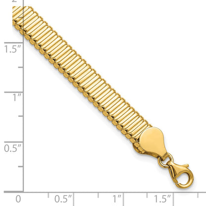 14K Gelbgold Poliert Ridged Armband