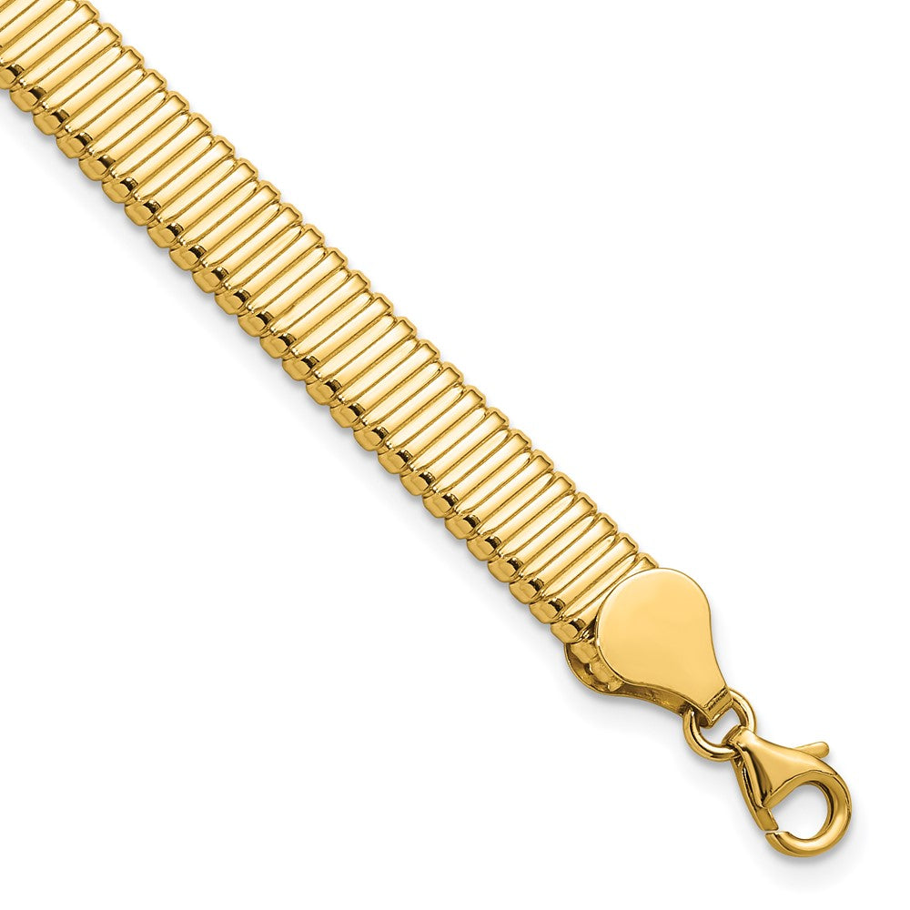 14K Gelbgold Poliert Ridged Armband