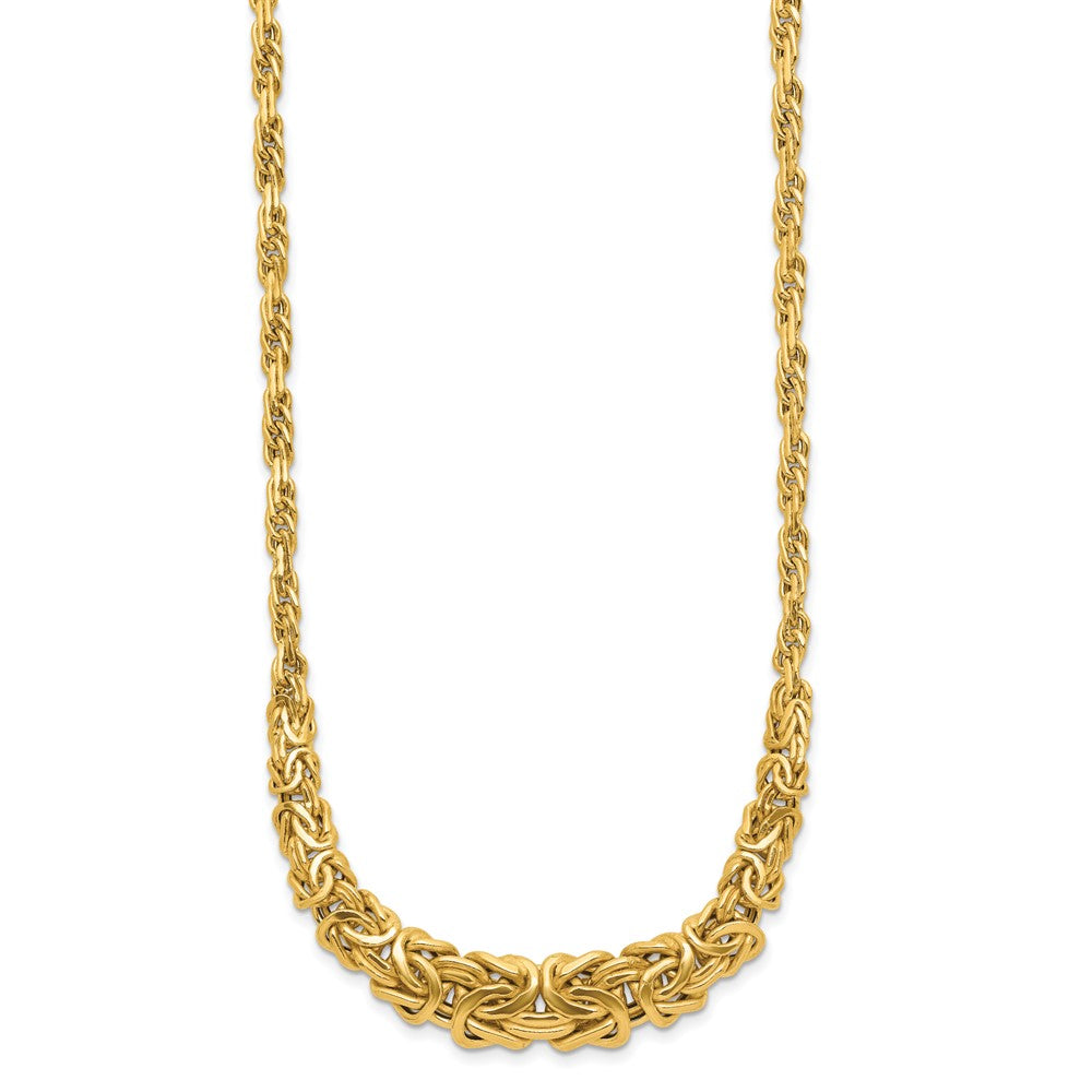 14K Gelbgold Poliert Byzantiner Abgestuft Halskette