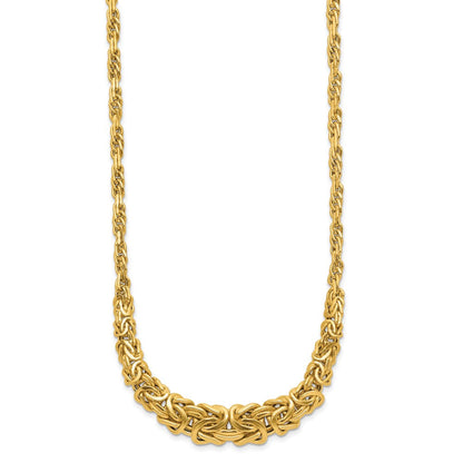 14K Gelbgold Poliert Byzantiner Abgestuft Halskette