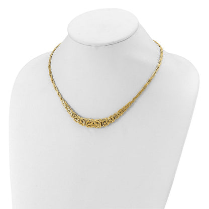 14K Gelbgold Poliert Byzantiner Abgestuft Halskette