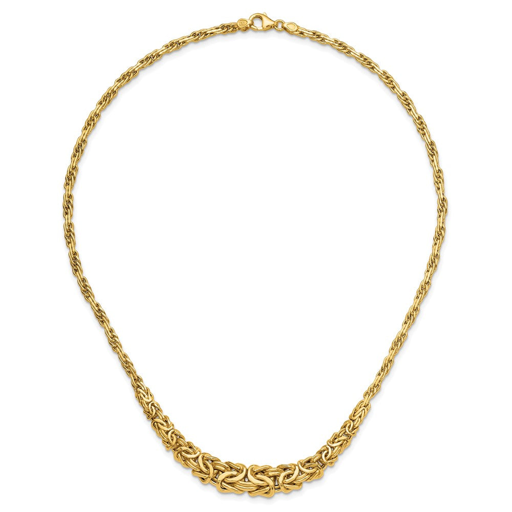14K Gelbgold Poliert Byzantiner Abgestuft Halskette