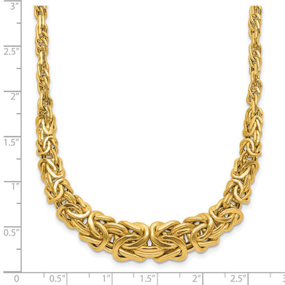 14K Gelbgold Poliert Byzantiner Abgestuft Halskette