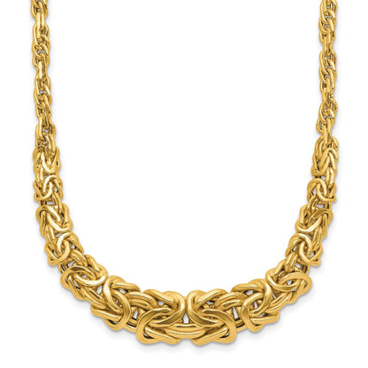 14K Gelbgold Poliert Byzantiner Abgestuft Halskette