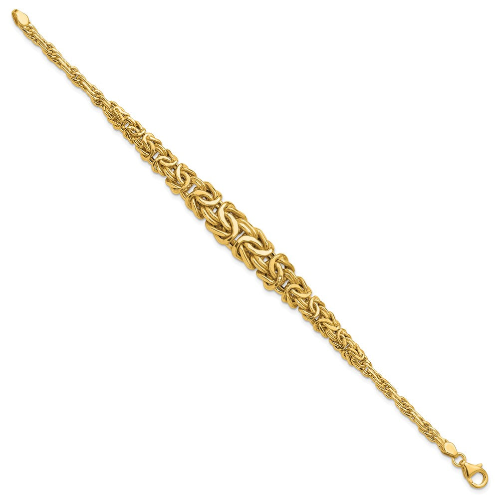 14K Gelbgold Poliert Byzantiner Abgestuft Gliederarmband
