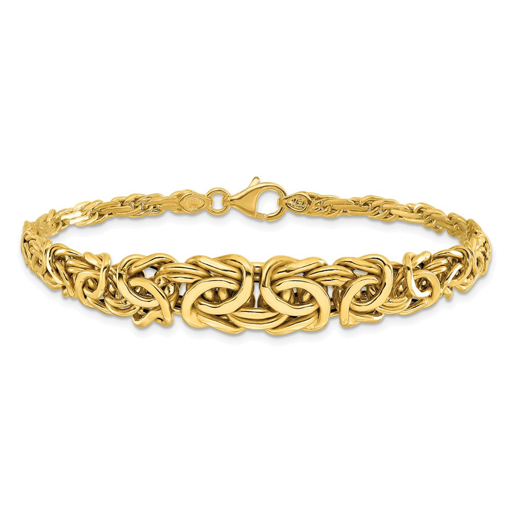 14K Gelbgold Poliert Byzantiner Abgestuft Gliederarmband
