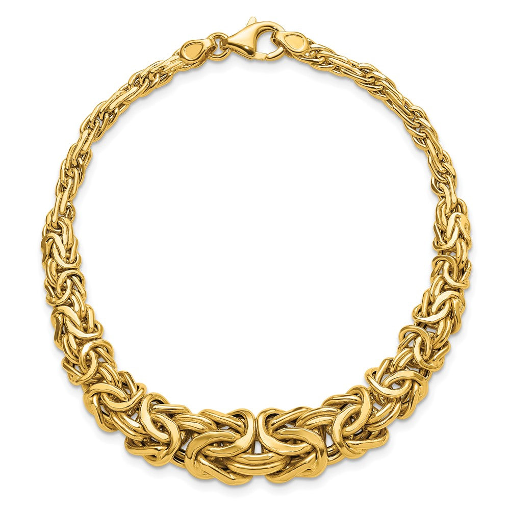14K Gelbgold Poliert Byzantiner Abgestuft Gliederarmband