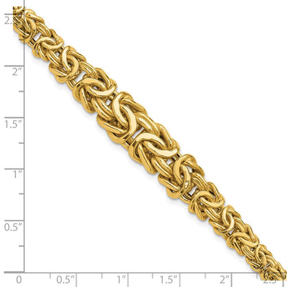 14K Gelbgold Poliert Byzantiner Abgestuft Gliederarmband