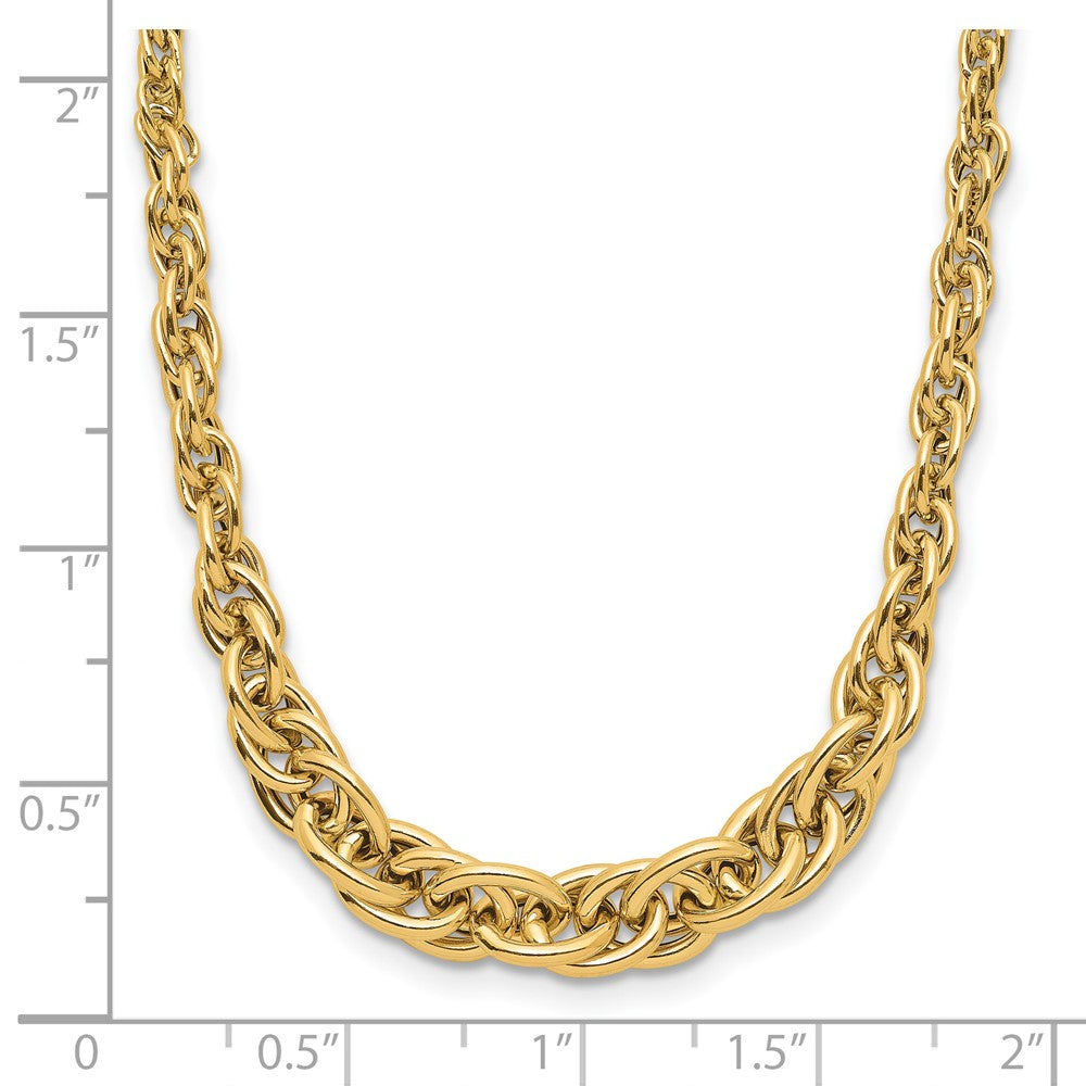 14K Gelbgold Poliert Abgestuft Fantasieglieder Halskette