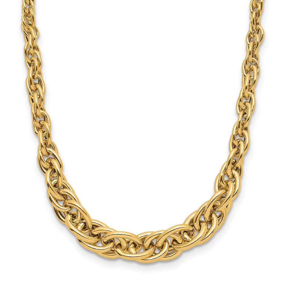14K Gelbgold Poliert Abgestuft Fantasieglieder Halskette