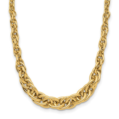14K Gelbgold Poliert Abgestuft Fantasieglieder Halskette