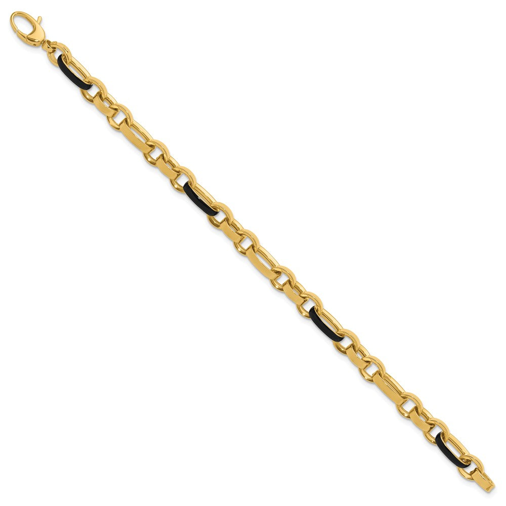 14K Gelbgold Poliert mit Emaille Glieder Armband
