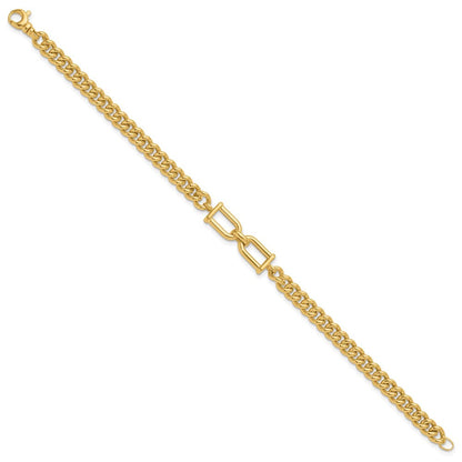 14K Gelbgold Poliert Fantasieglieder Armband