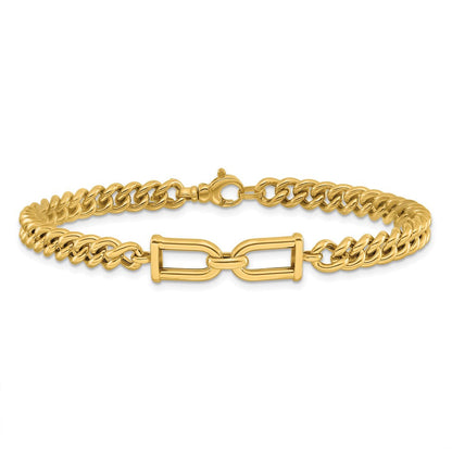 14K Gelbgold Poliert Fantasieglieder Armband