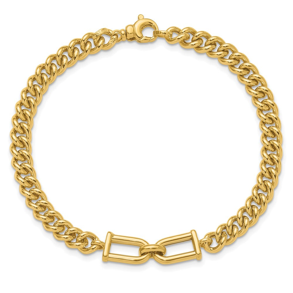 14K Gelbgold Poliert Fantasieglieder Armband
