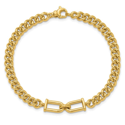 14K Gelbgold Poliert Fantasieglieder Armband