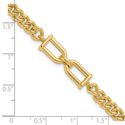 14K Gelbgold Poliert Fantasieglieder Armband