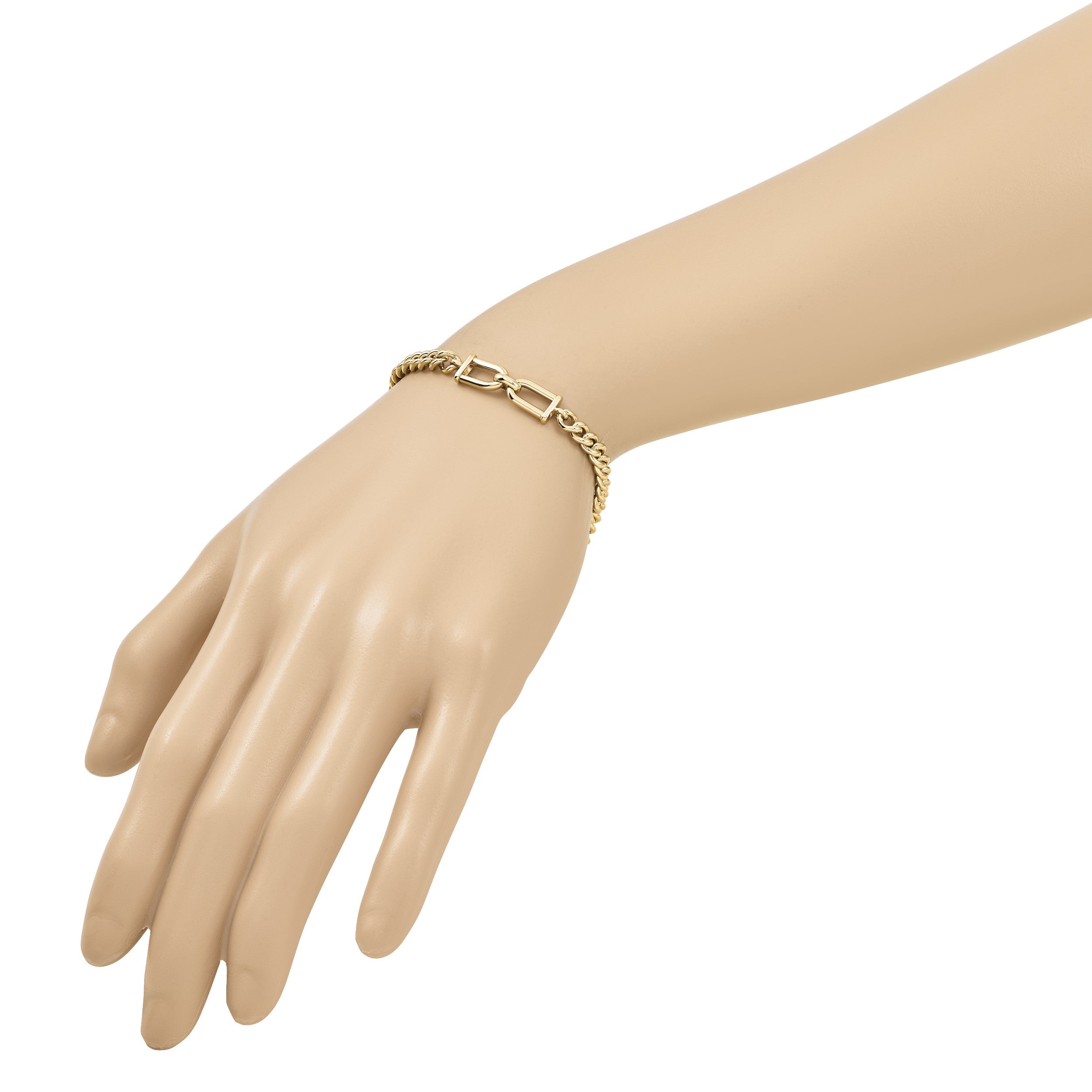 14K Gelbgold Poliert Fantasieglieder Armband