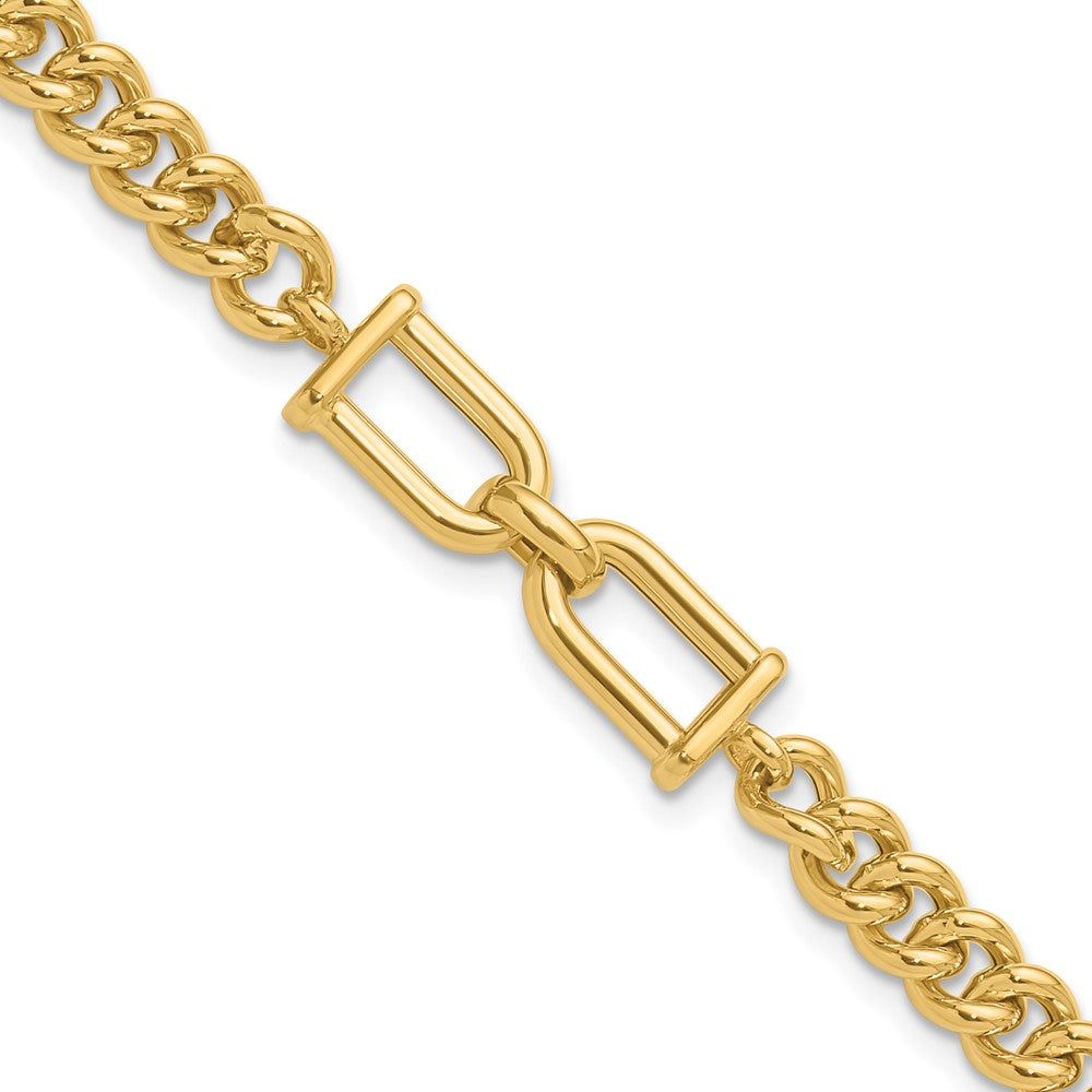 14K Gelbgold Poliert Fantasieglieder Armband