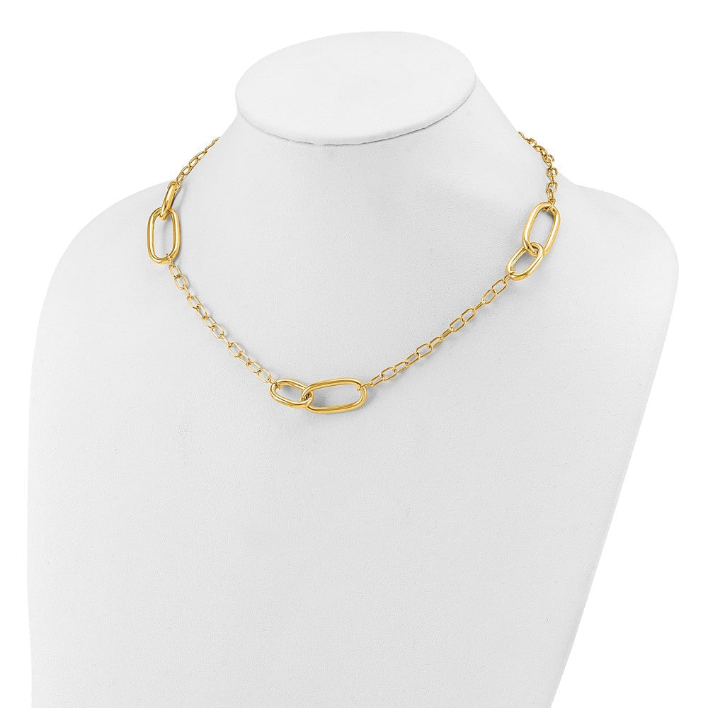14K Gelbgold Poliert Fantasieglieder Halskette