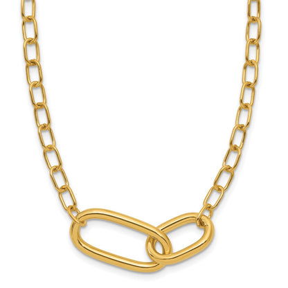 14K Gelbgold Poliert Fantasieglieder Halskette