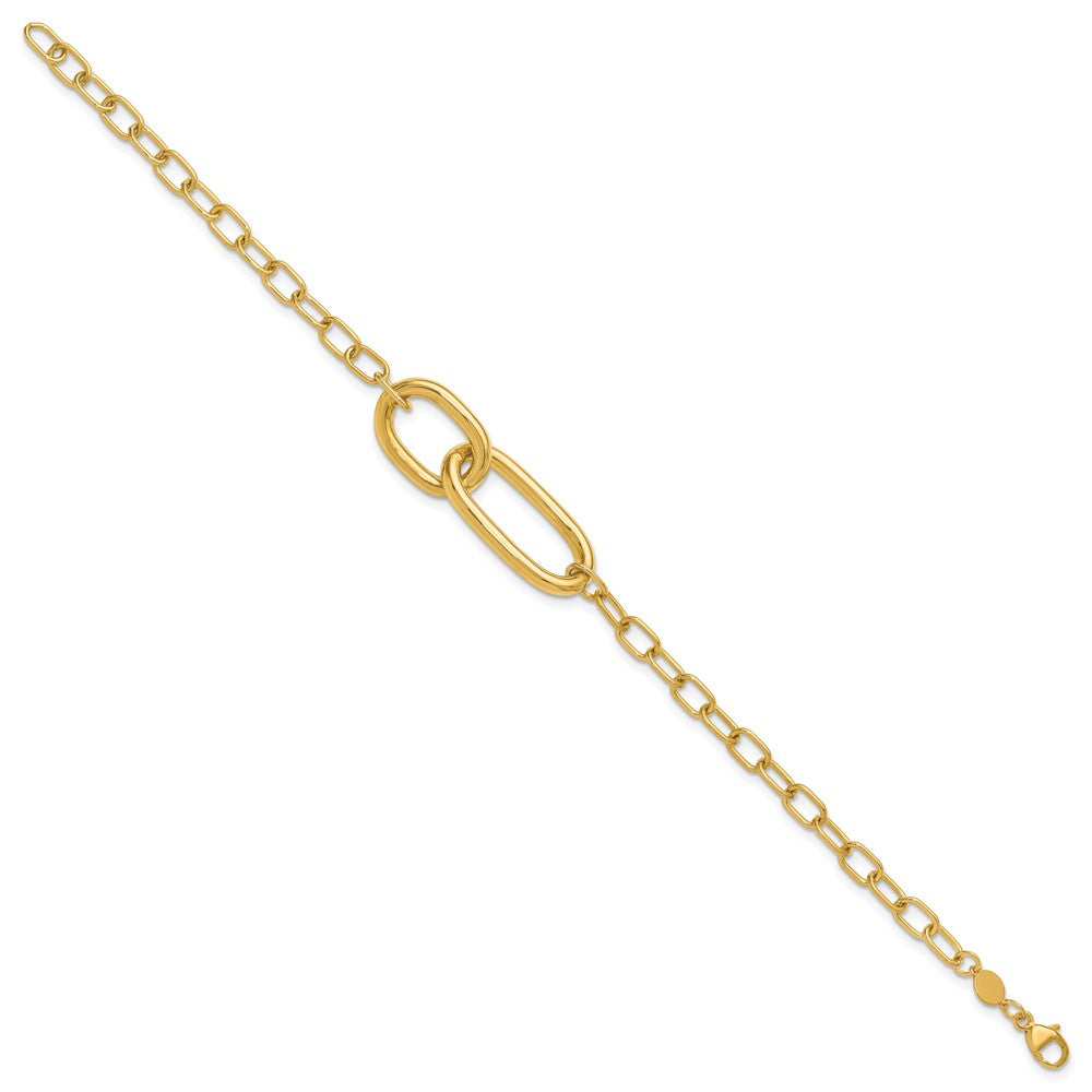 14K Gelbgold Poliert Fantasieglieder Armband