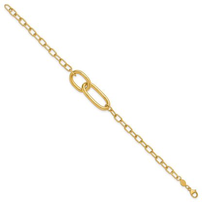 14K Gelbgold Poliert Fantasieglieder Armband