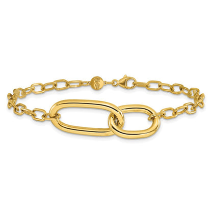 14K Gelbgold Poliert Fantasieglieder Armband