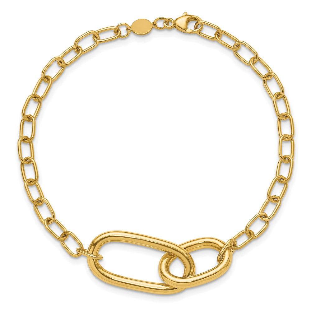 14K Gelbgold Poliert Fantasieglieder Armband