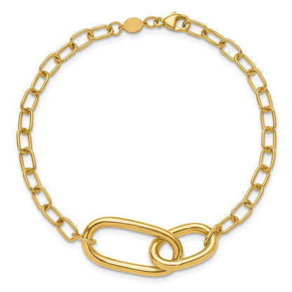 14K Gelbgold Poliert Fantasieglieder Armband
