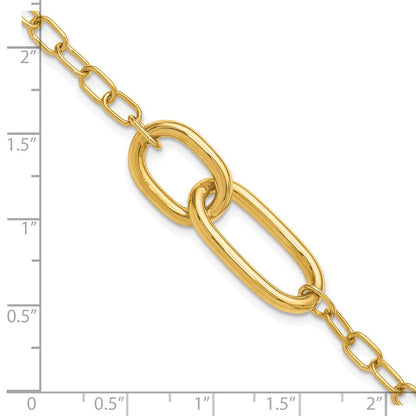 14K Gelbgold Poliert Fantasieglieder Armband