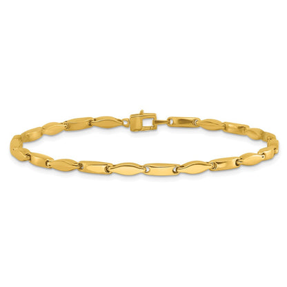 14K Gelbgold Poliert Fantasieglieder Armband
