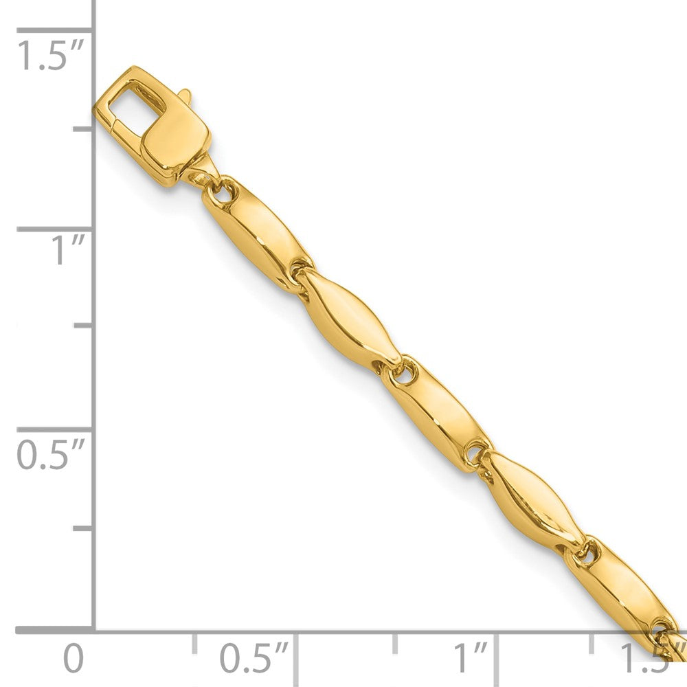 14K Gelbgold Poliert Fantasieglieder Armband