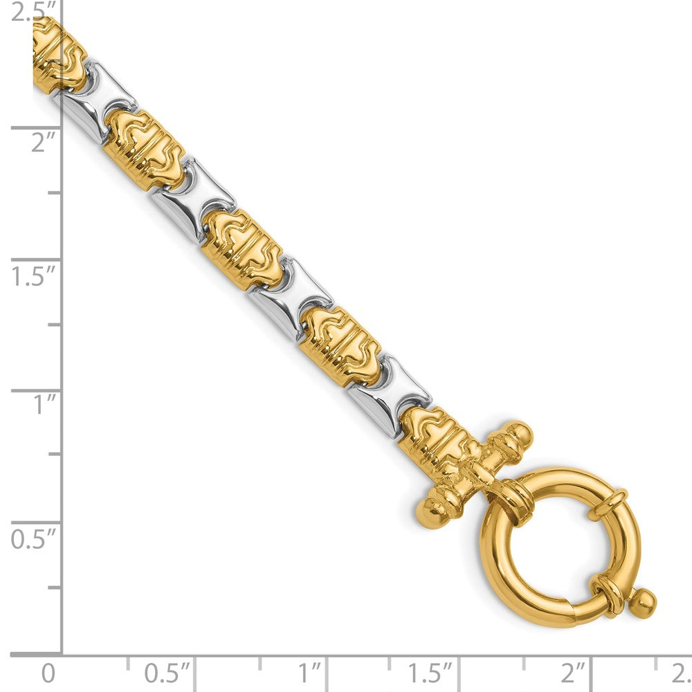 14K Bicolor Poliert Fantasieglieder Armband