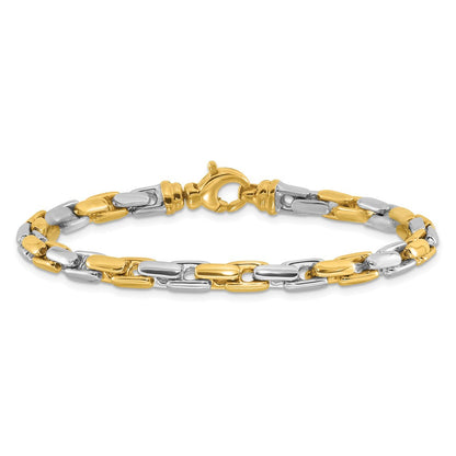 14K Bicolor Poliert Fantasieglieder Armband