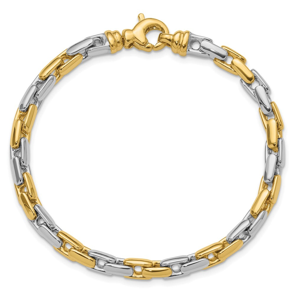 14K Bicolor Poliert Fantasieglieder Armband