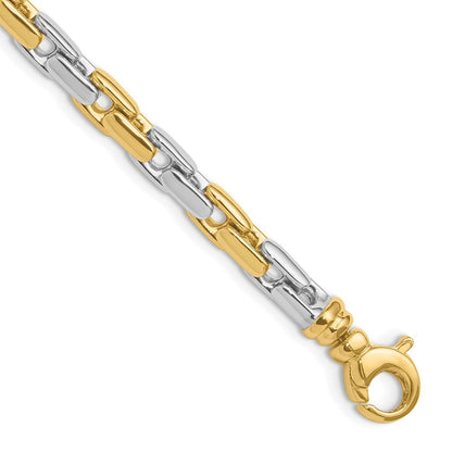 14K Bicolor Poliert Fantasieglieder Armband