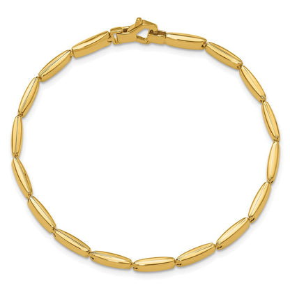 14K Gelbgold Poliert Fantasieglieder Armband