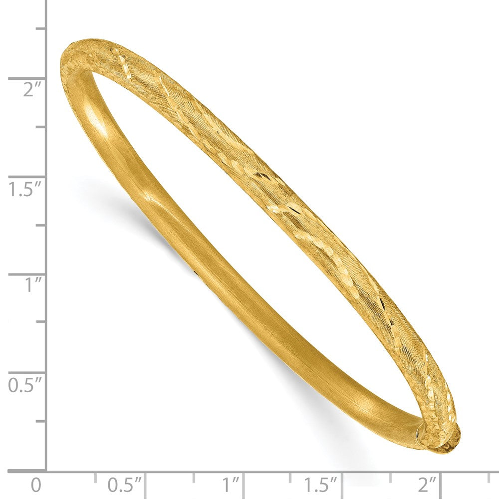 14K Gelbgold Satiniert und Diamantiert Klappbar Armreif