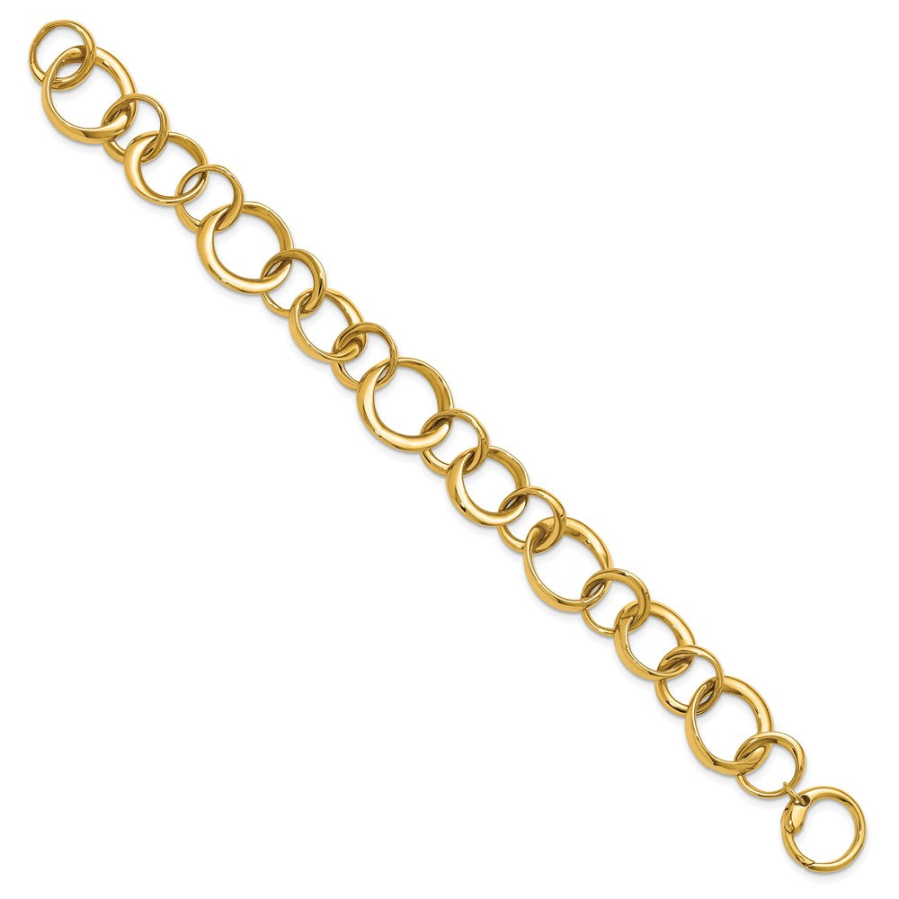 14K Gelbgold Poliert Kreis Knöpfe Armband