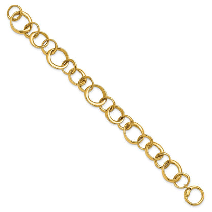 14K Gelbgold Poliert Kreis Knöpfe Armband