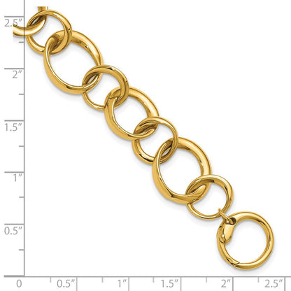 14K Gelbgold Poliert Kreis Knöpfe Armband