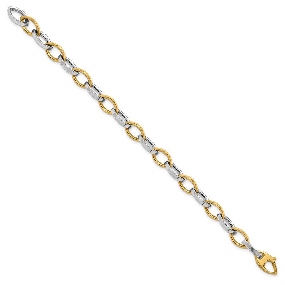 14K Bicolor Poliert Glieder Armband