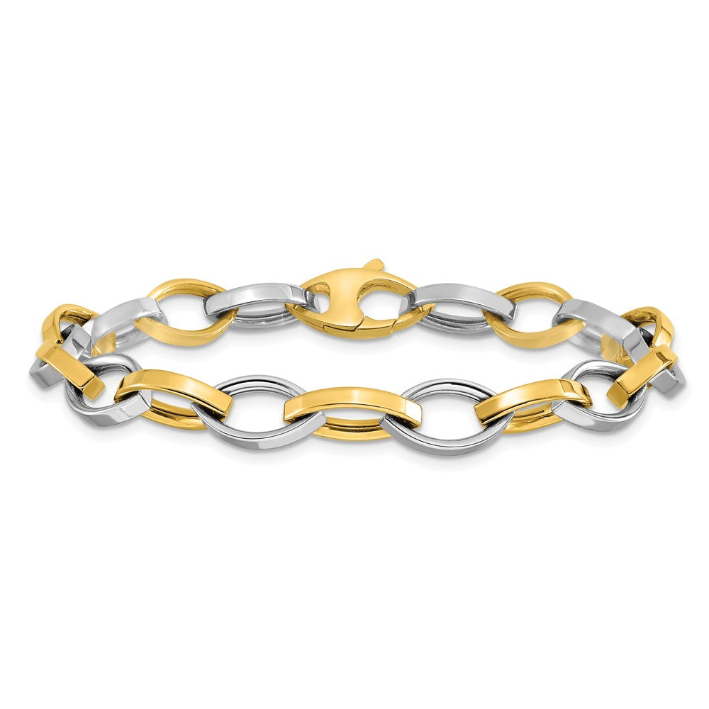 14K Bicolor Poliert Glieder Armband