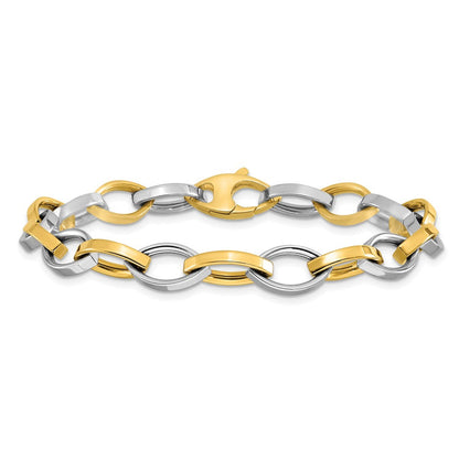 14K Bicolor Poliert Glieder Armband